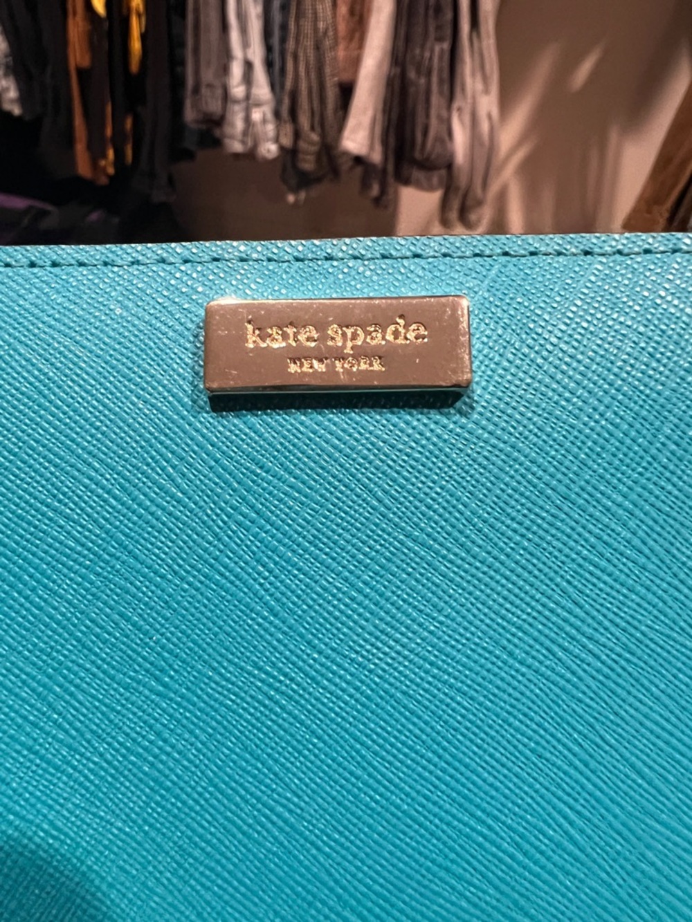 kate spade Teal Saffiano Leather Continental Wallet - Picture 2 of 4